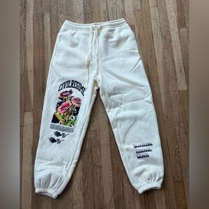 Civil Regime Women's Cream Graphic Joggers